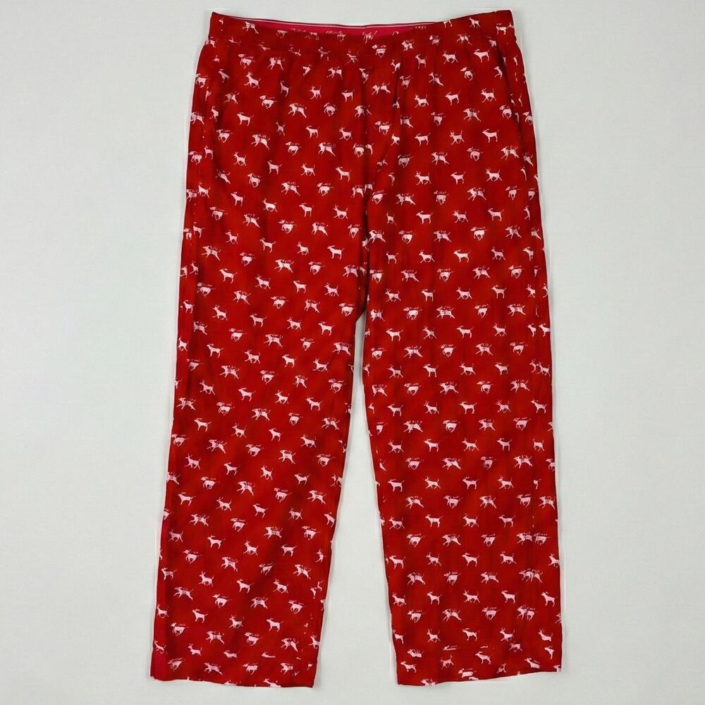 Victoria's Secret PINK XXL Red White Holiday Dog Print Lounge Pajama Pants - Picture 2 of 12
